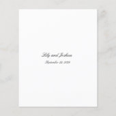 Black and White Timeless Budget Wedding Menu チラシ (裏面)