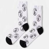Black and White Toucan Doodle Crew Socks ソックス (左)
