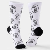 Black and White Toucan Doodle Crew Socks ソックス (傾斜あり)