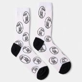 Black and White Toucan Doodle Crew Socks ソックス (右)