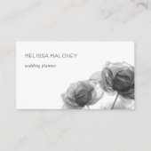 Black And White Transparent Flowers 名刺 (正面)