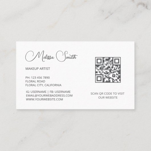 Black And White Transparent Flowers 名刺 (裏面)