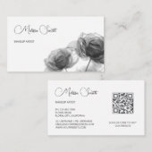 Black And White Transparent Flowers 名刺 (正面/裏面)