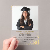 Black and white Trendy Modern Photo graduation アクリル招待状 (インサイチュ (ポータブル))