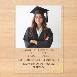 Black and white Trendy Modern Photo graduation アクリル招待状