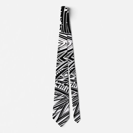 Black And White Tribal Abstract ネクタイ (正面)