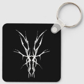 Black and White Tribal Deer Skull Hunting Design キーホルダー (裏面)