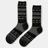 Black And White Tribal Print Crew Socks ソックス (左)