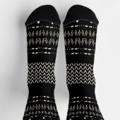 Black And White Tribal Print Crew Socks ソックス (上部)