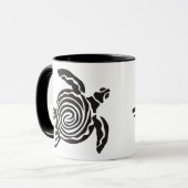 Black and White Tribal Turtle マグカップ (正面左)