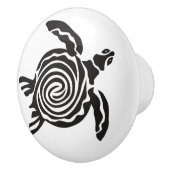 Black and White Tribal Turtle Art セラミックノブ (右)