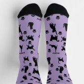 Black and White Tuxedo Cat Patterned Socks Gift ソックス (上部)