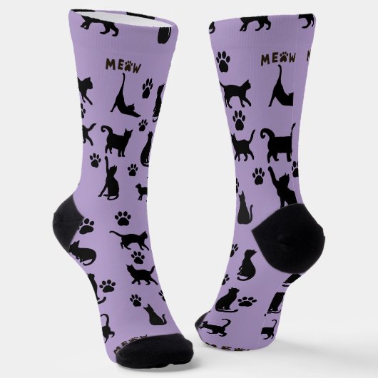 Black and White Tuxedo Cat Patterned Socks Gift ソックス (傾斜あり)