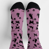 Black and White Tuxedo Cat Patterned Socks Gift ソックス (上部)