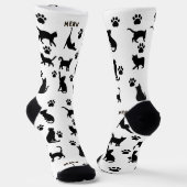 Black and White Tuxedo Cat Socks Pattern Gift ソックス (傾斜あり)