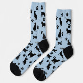 Black and White Tuxedo Cat Socks Pattern Gift ソックス (左)