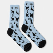 Black and White Tuxedo Cat Socks Pattern Gift ソックス (右)