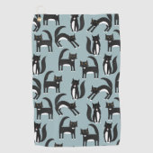 Black and White Tuxedo Cats ゴルフタオル (正面)