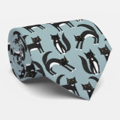 Black and White Tuxedo Cats ネクタイ (ロール)