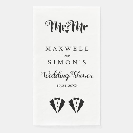 Black and white tuxedo two grooms gay wedding (正面)