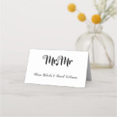 Black and white tuxedo two grooms gay wedding プレイスカード (裏面)