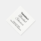 Black and White Typography Bridal Shower スタンダードカクテルナプキン (角)