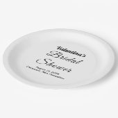 Black and White Typography Bridal Shower ペーパープレート (アングル)