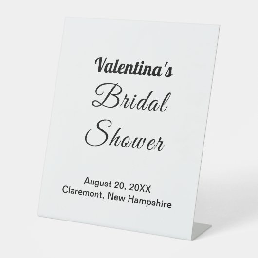 Black and White Typography Bridal Shower 台座サイン (正面)
