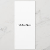 Black and White Typography Wedding Menu メニュー (裏面)