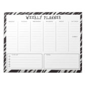 Black and White Undated Weekly Vertical Planner ノートパッド (正面)