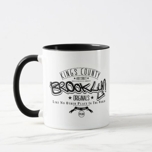 Black and White Urban Typography Mug マグカップ (左)