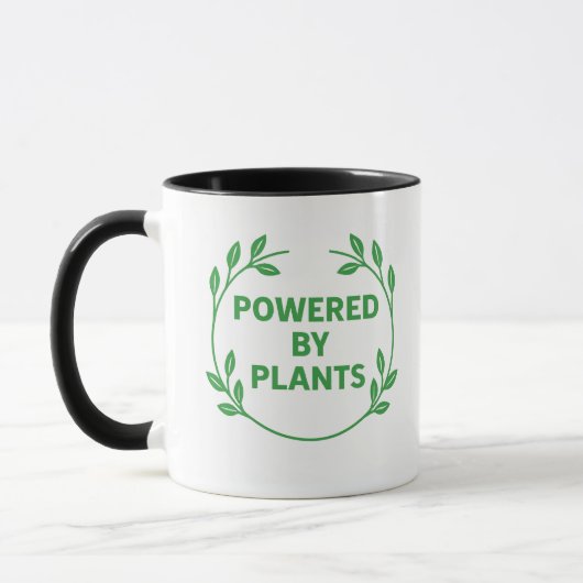Black and White Vegan Plant Based Mug マグカップ (左)