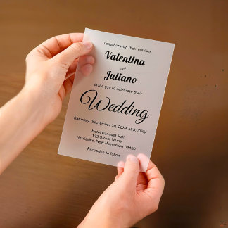 Black and White Vellum Wedding Invitation ベラム紙招待状