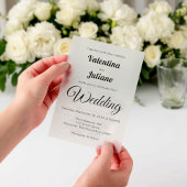 Black and White Vellum Wedding Invitation ベラム紙招待状