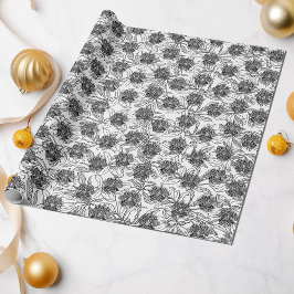 Black and White Victorian Ornamental Design ラッピングペーパー
