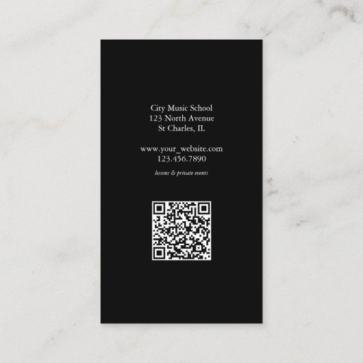 Black and White Violin Teacher 名刺 (裏面)