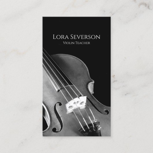 Black and White Violin Teacher 名刺 (正面)