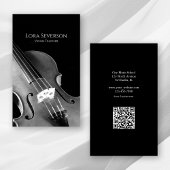 Black and White Violin Teacher 名刺