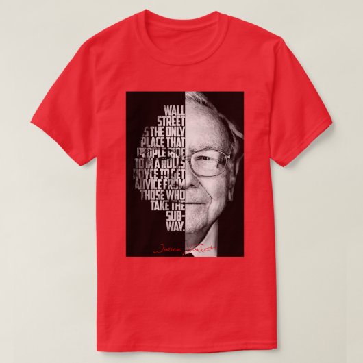 Black and white WArren Buffet Entrepreneur quote 1 Tシャツ (デザイン正面)