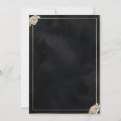 Black and white Watercolor Floral Wedding  招待状 (裏面)