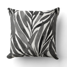 black and white watercolor leaves pattern