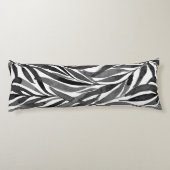 black and white watercolor leaves pattern ボディピロー (裏面)