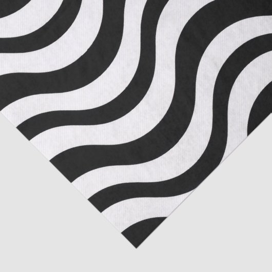 Black and White Wavy Abstract Pattern 薄葉紙 (詳細)