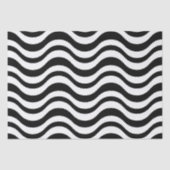 Black and White Wavy Abstract Pattern 薄葉紙 (正面)