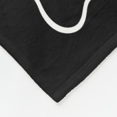 Black and White Wavy Border Monogrammed フリースブランケット (角)
