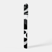 Black And White Wavy Op Art, iPhoneケース (右側面)