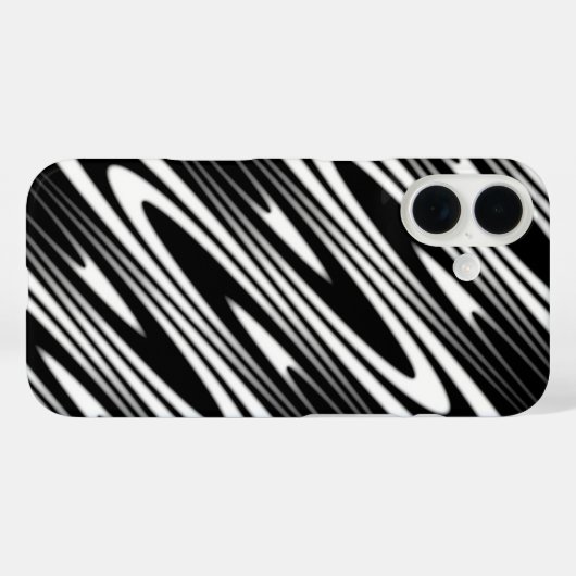 black and white wavy seamless organic pattern Case-Mate iPhoneケース (裏面 (横))