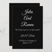 Black and White Wedding  招待状 (正面/裏面)