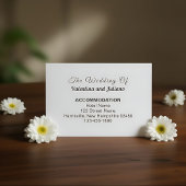 Black and White Wedding Accommodation エンクロージャーカード