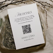 Black and White Wedding Details Qr Code エンクロージャーカード